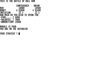 Civilwar atari screenshot